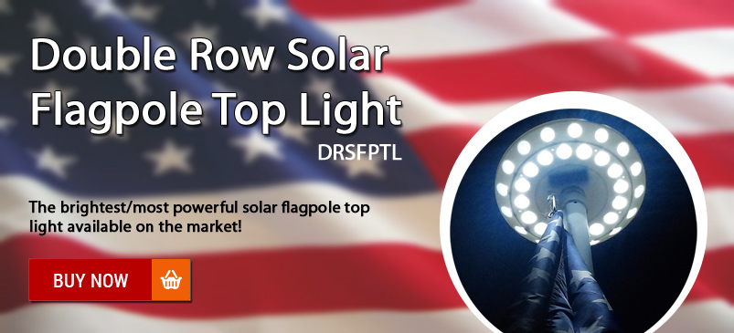 Double Row Solar Flagpole Top Light