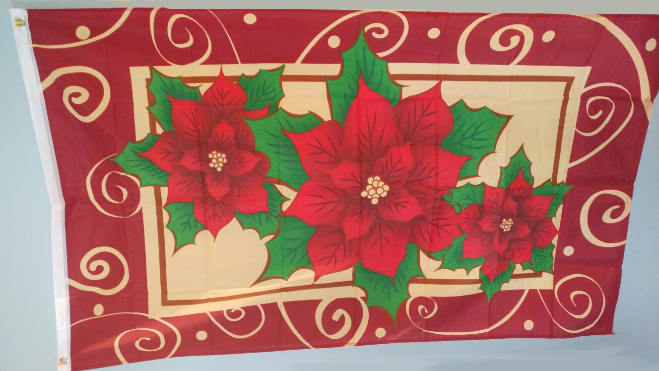 Holiday Poinsettia Flag