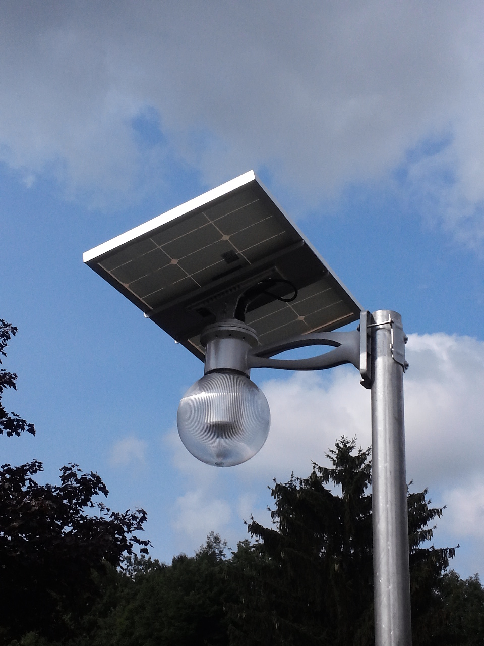 Solar Motion Light Mounted On Pole